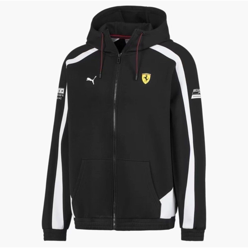 Puma Scuderia Ferrari T7 Full-Zip Track Jacket Hoodie Black Size XL